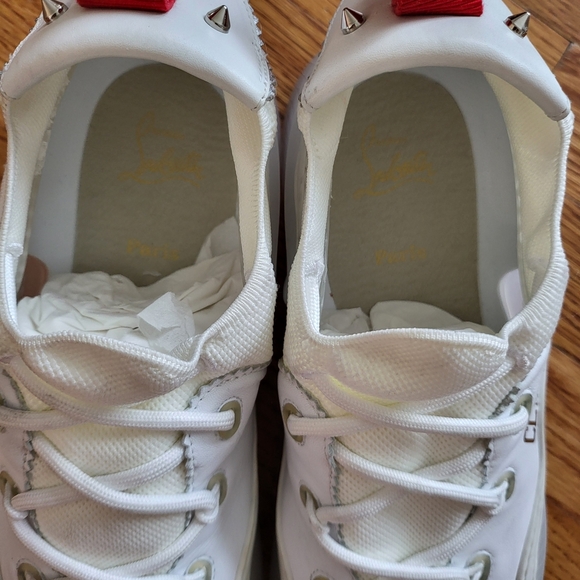 Christian Louboutin White and Red Sneakers - Picture 4 of 8